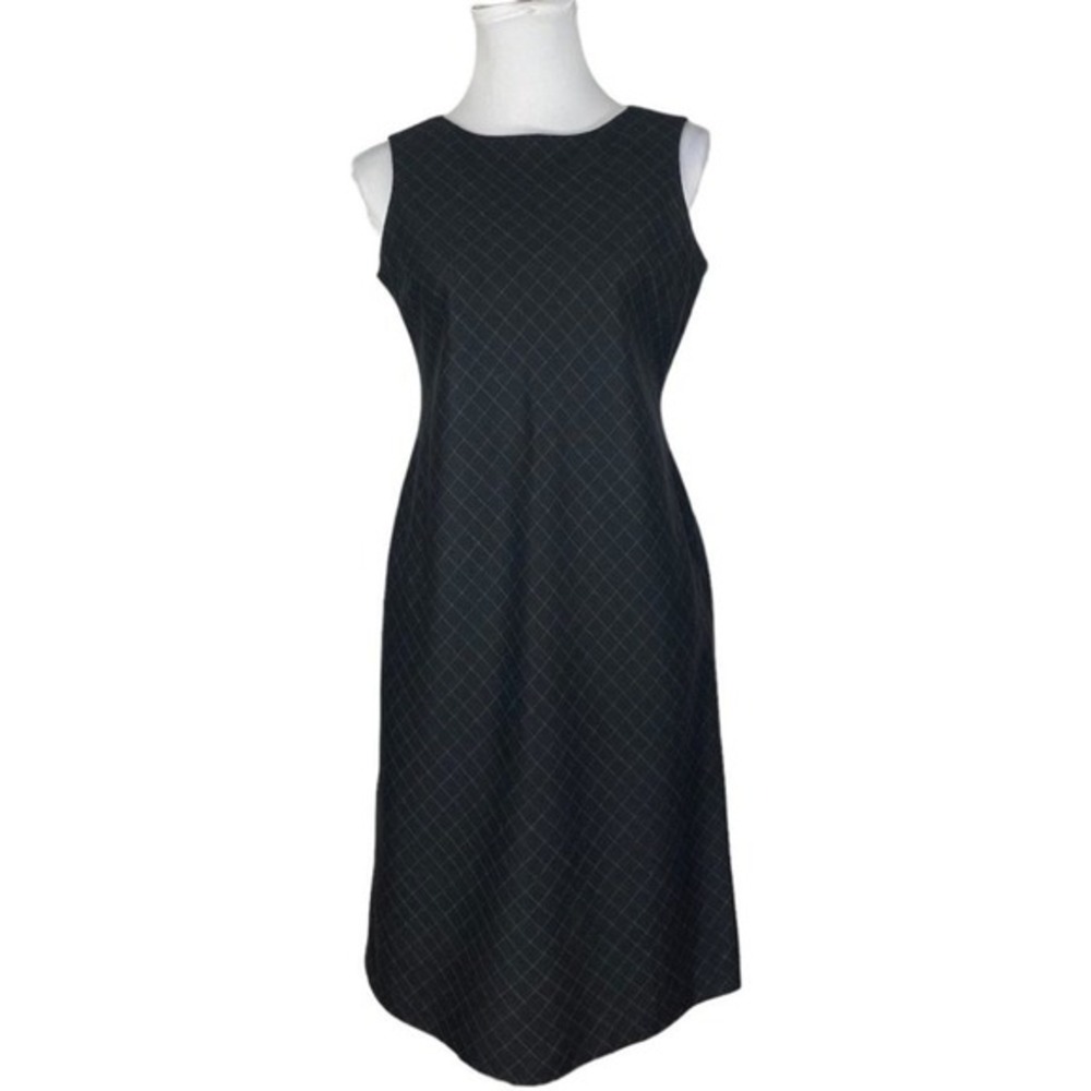 Lauren Ralph Lauren Womens Grey‎ Wool Windowpane Sheath Dress Size 6 Sleeveless